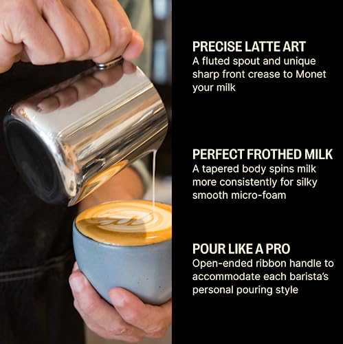 Stainless Steel Barista Milk Frother Pitcher, 18oz for Latte Art