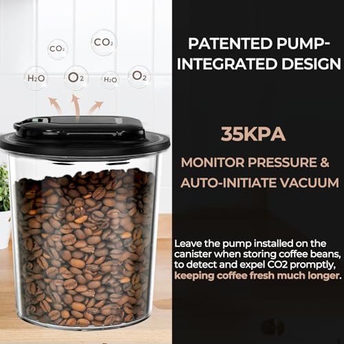 Electric Vacuum Coffee Canister - 1.5L Airtight Food Storage Container for Coffee Lovers